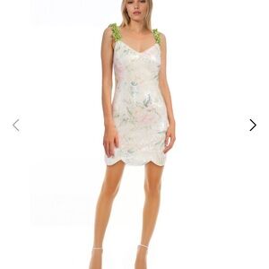 Size 10 Jewel by Badgley Mishka Sequin Dress with Green Accents